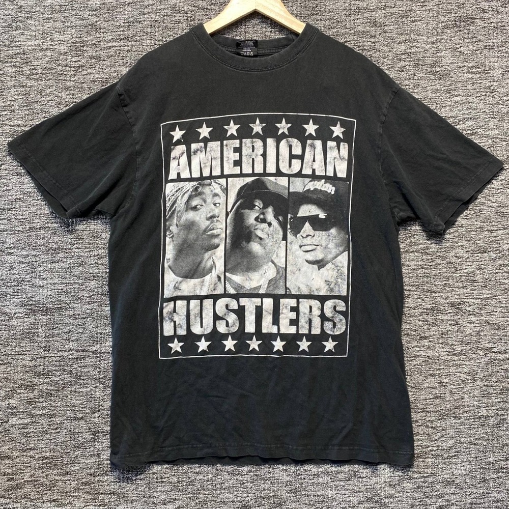 Flying Horse American Hustlers Shirt Men 2XL Black Rap Tee Tupac Biggie Eazy E